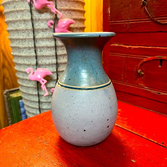Vintage Accents Vtg Handthrown Studio Pottery Blue Artisan Made